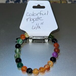 Hand Crafted Colorful Agate Stretch Bracelet